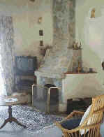 Traditional house for rent in Cyprus with fireplace.