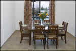 Each villa has a large dining area.