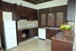 The kitchen at villa Poliana in Polis